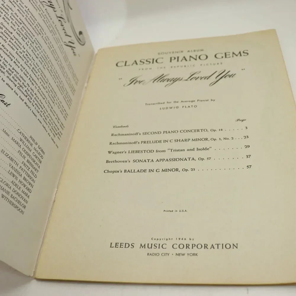 Classic Piano Gems Souvenir Collection I’ve Always Loved You Songbook